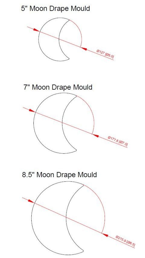 Set of 3 Moon Shape Drape Forms - Image 3
